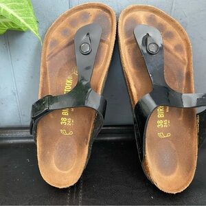 Pre-owned Birkenstock Gizeh Sandal in Black 38/7 Women’s